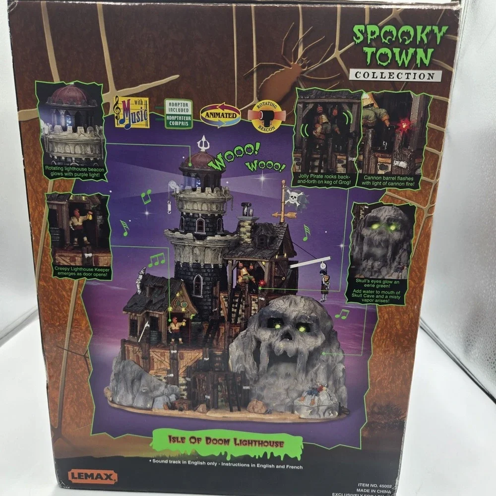 Rare Lemax Spooky Town Isle Of Doom, Lighthouse 2004 MUSIC LIGHTS MOTION Works